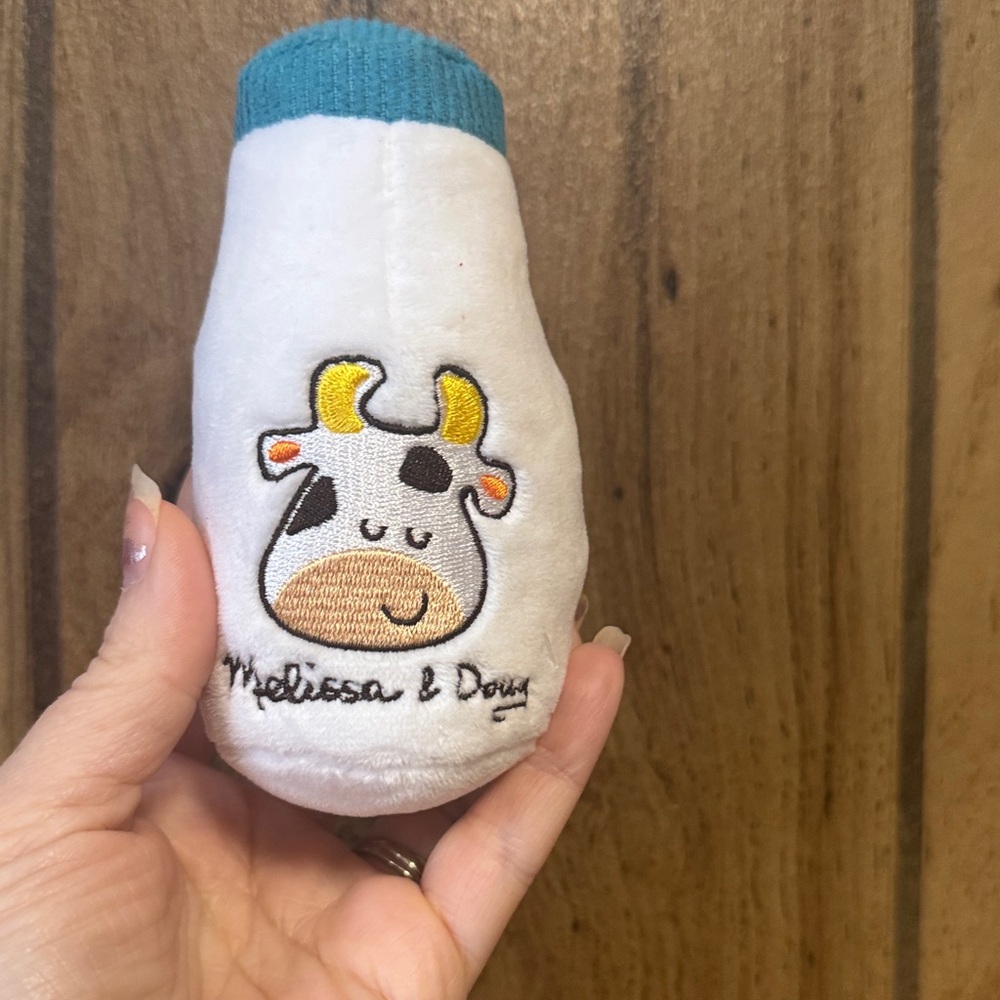 Melissa & Doug Cow Plush Toy with Blue and White